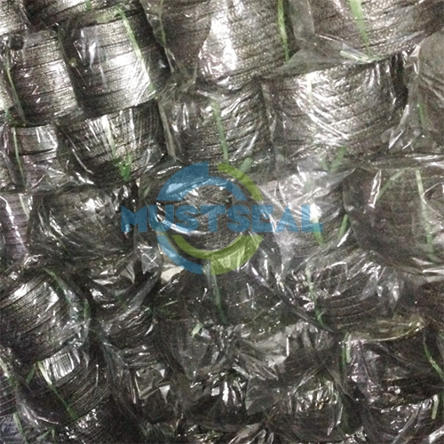 Glass fiber packing with graphite impregnation