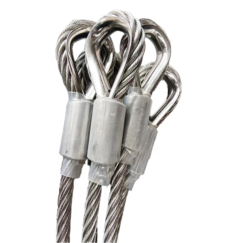 X Wire Loop Rigging Steel Wire Rope Sling with Thimble for Lifting