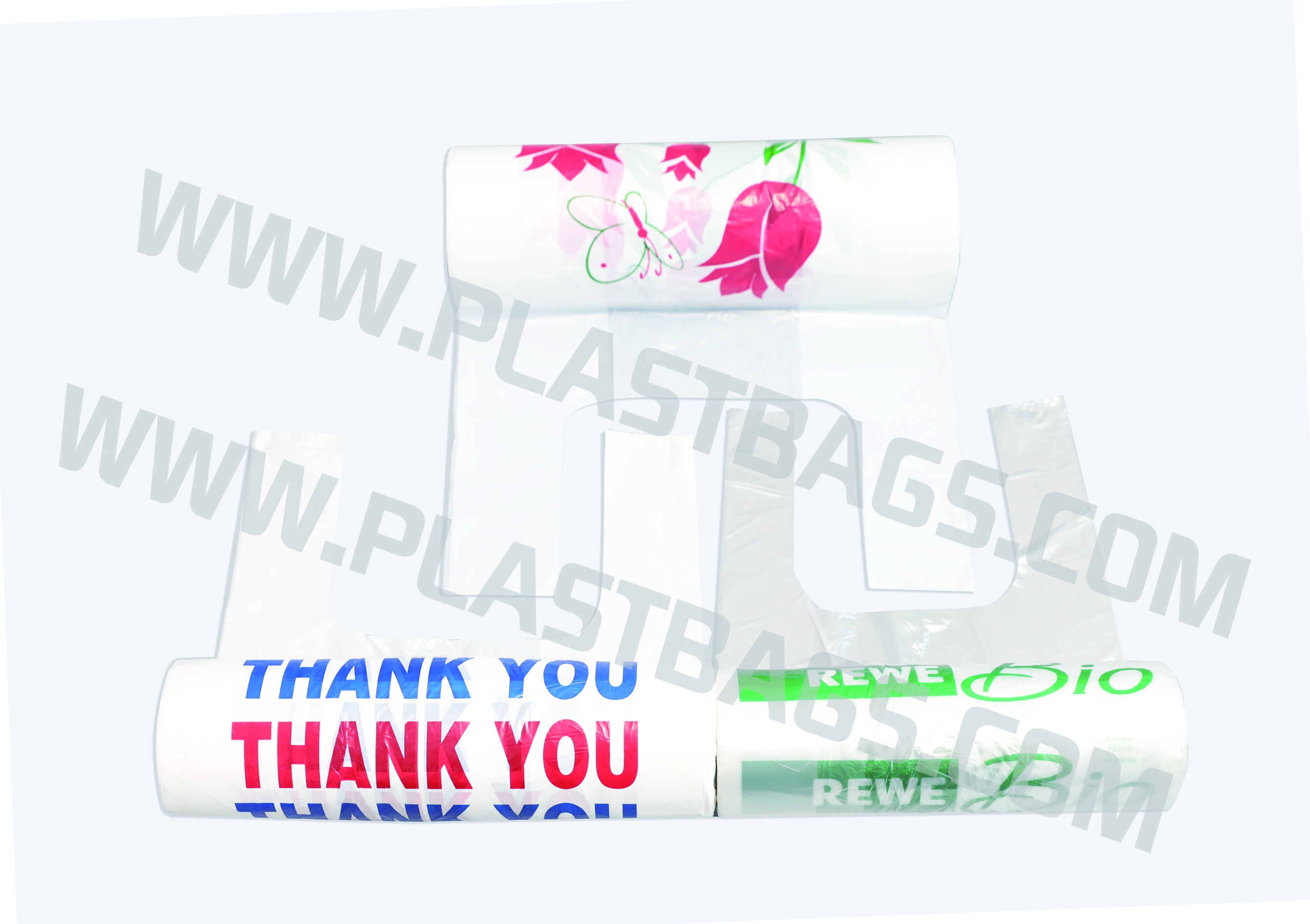 Printed T-shirt bags on roll
