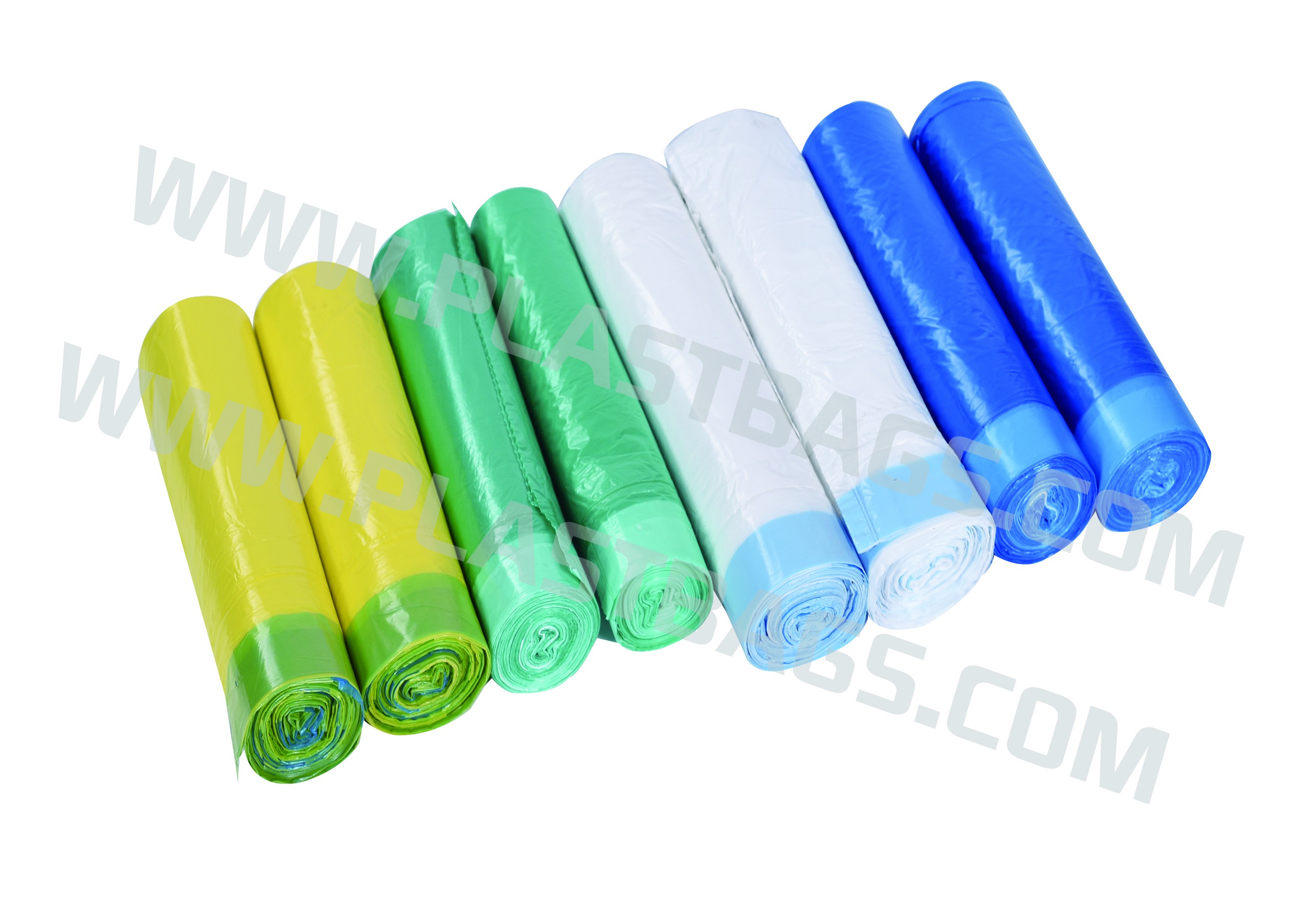 Drawstring bags perforated on roll