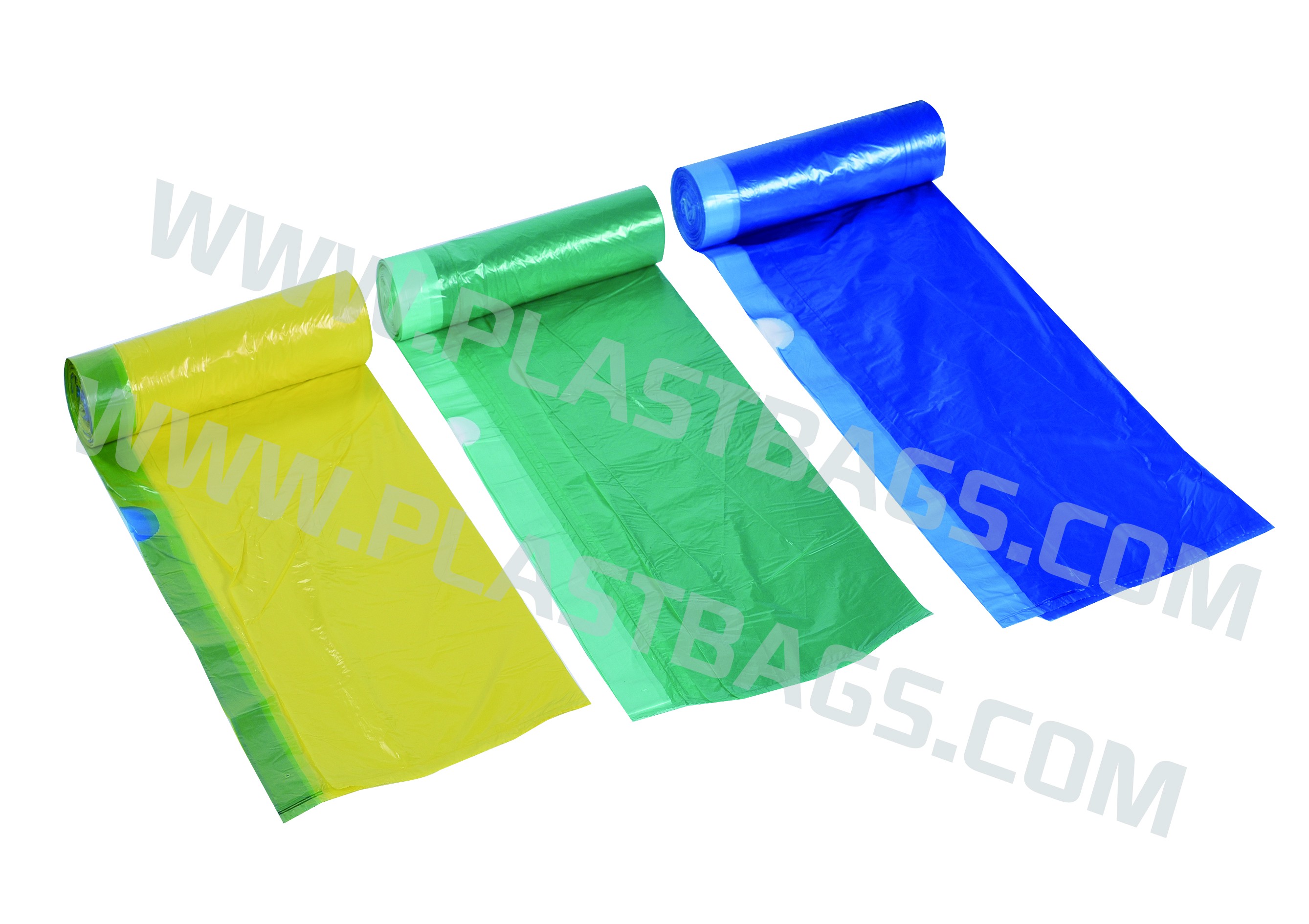 Drawstring bags perforated on roll