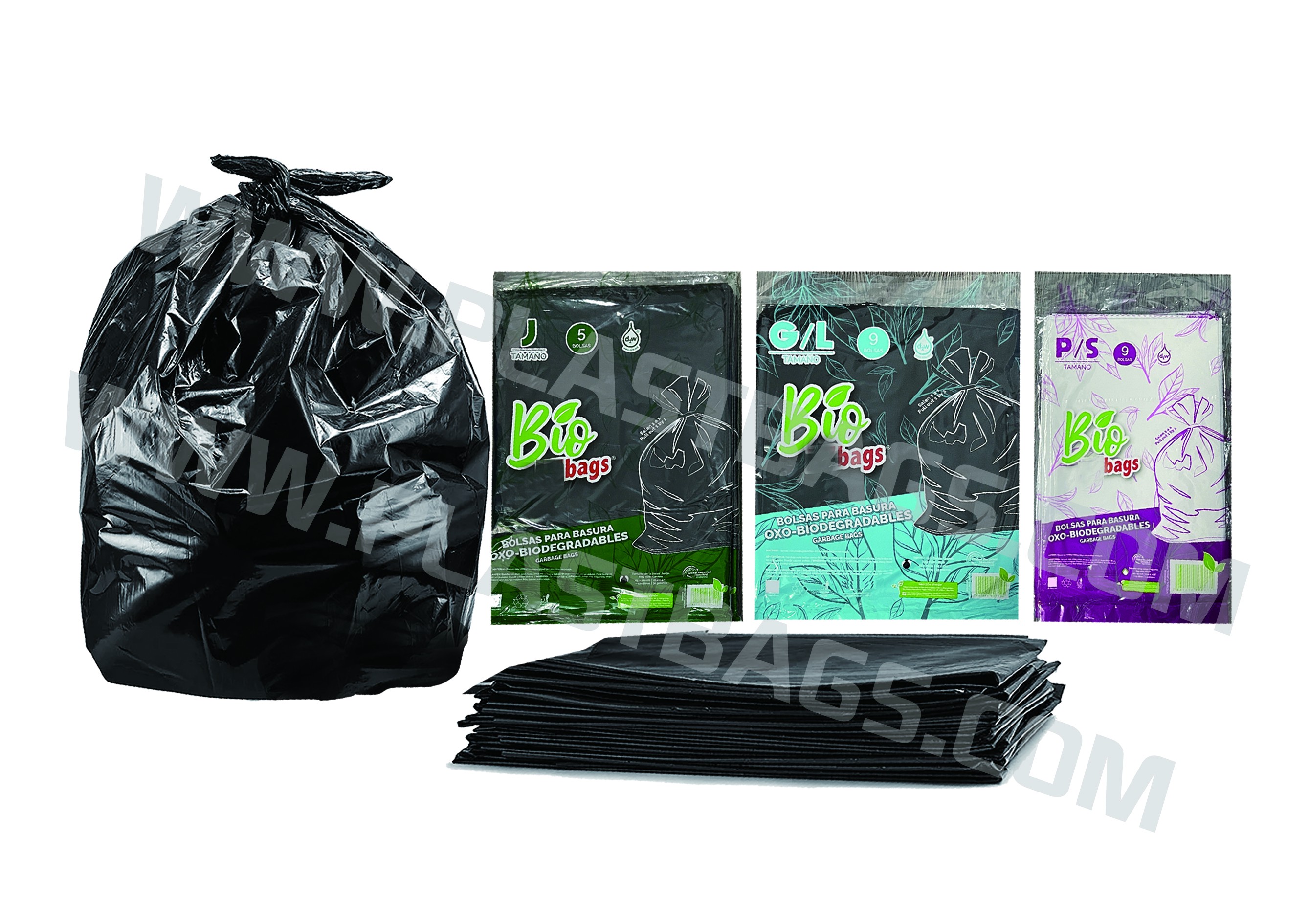 Garbage bag folded one by one