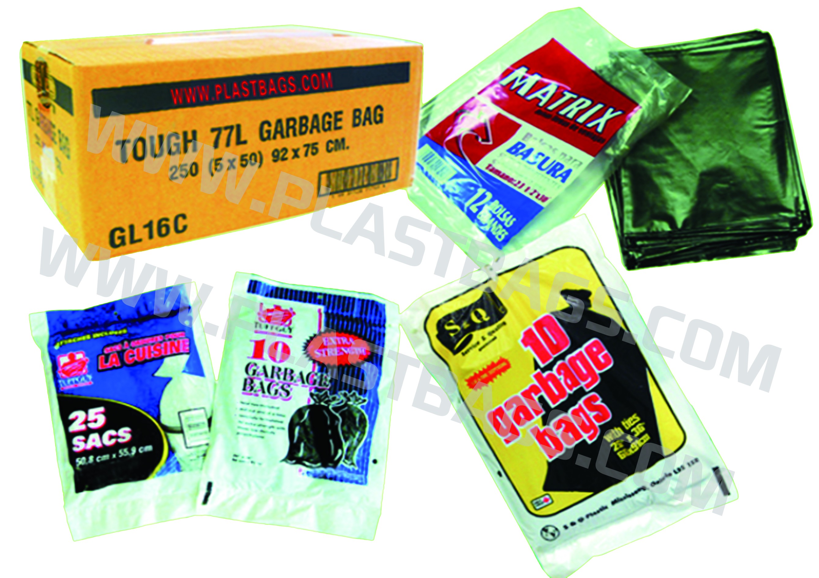 Garbage bag folded one by one