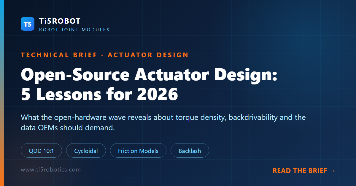 Conception d’actionneurs d’articulation robotique en 2026 : cinq enseignements de la vague du matériel open source