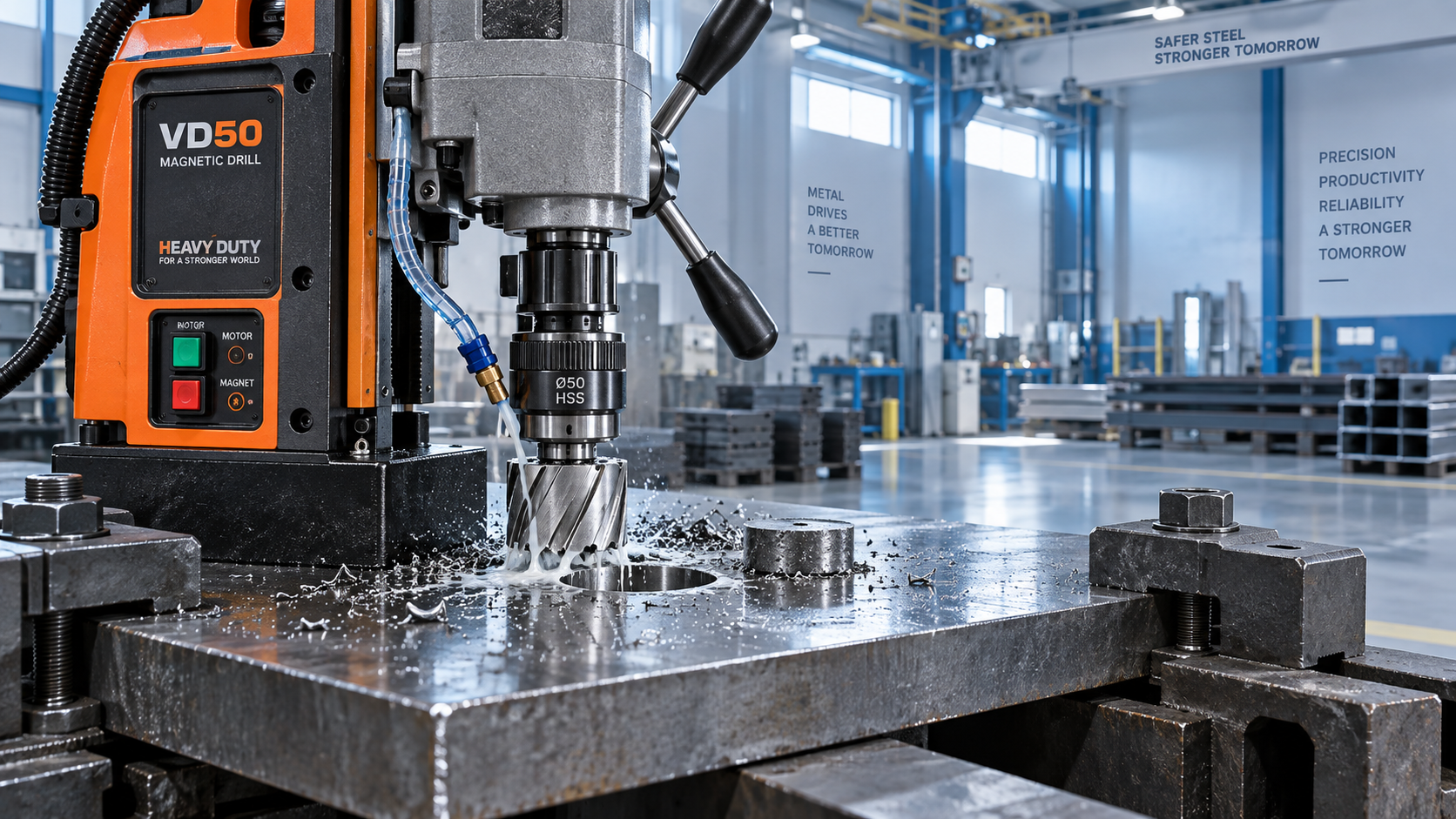 How to prevent annular cutter slipping with the Magnetic drill VD50 Como evitar o deslizamento da broca anular com a furadeira magnética VD50
