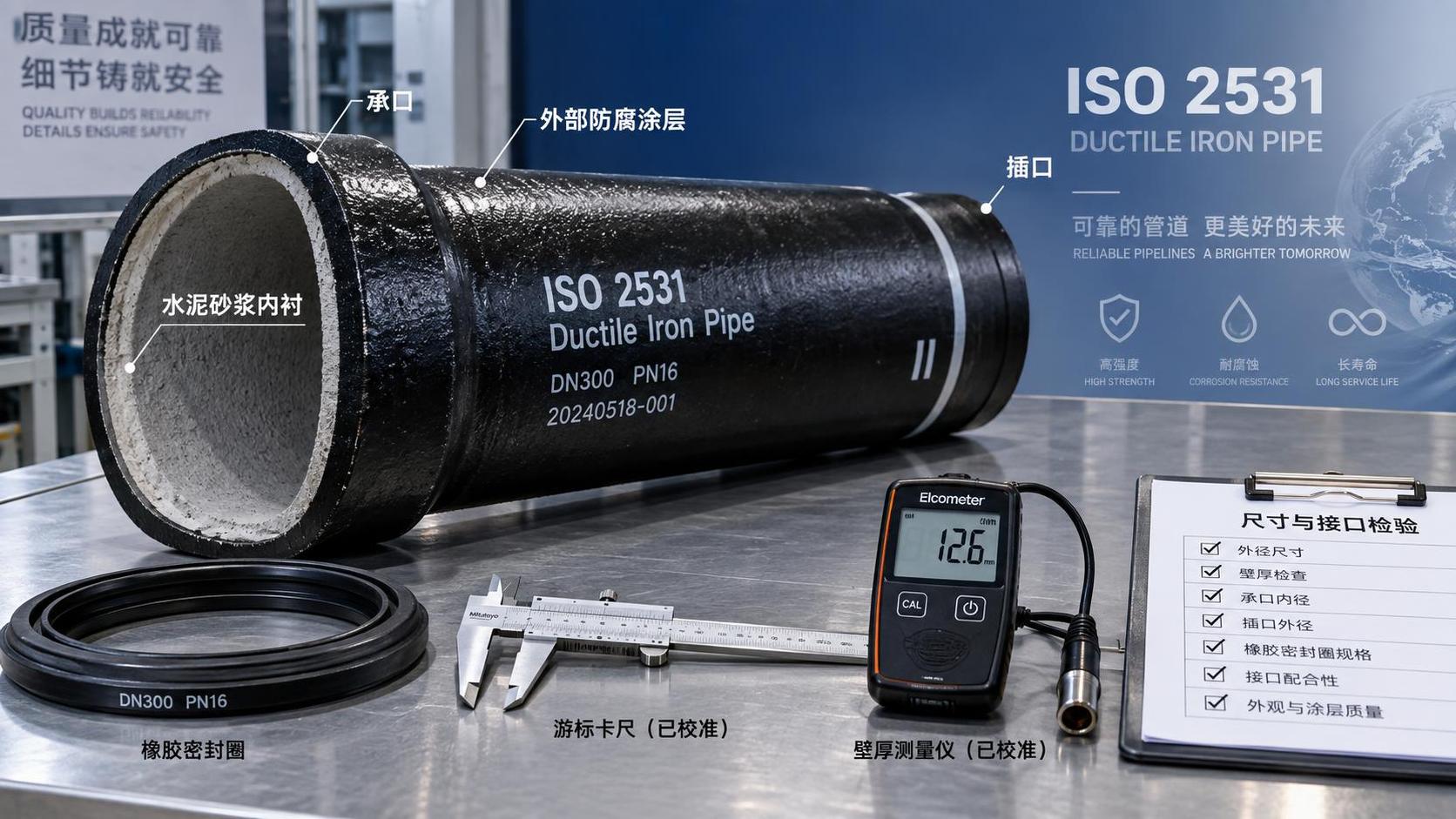 Como verificar se um tubo de ferro fundido dúctil ISO 2531 atende à norma