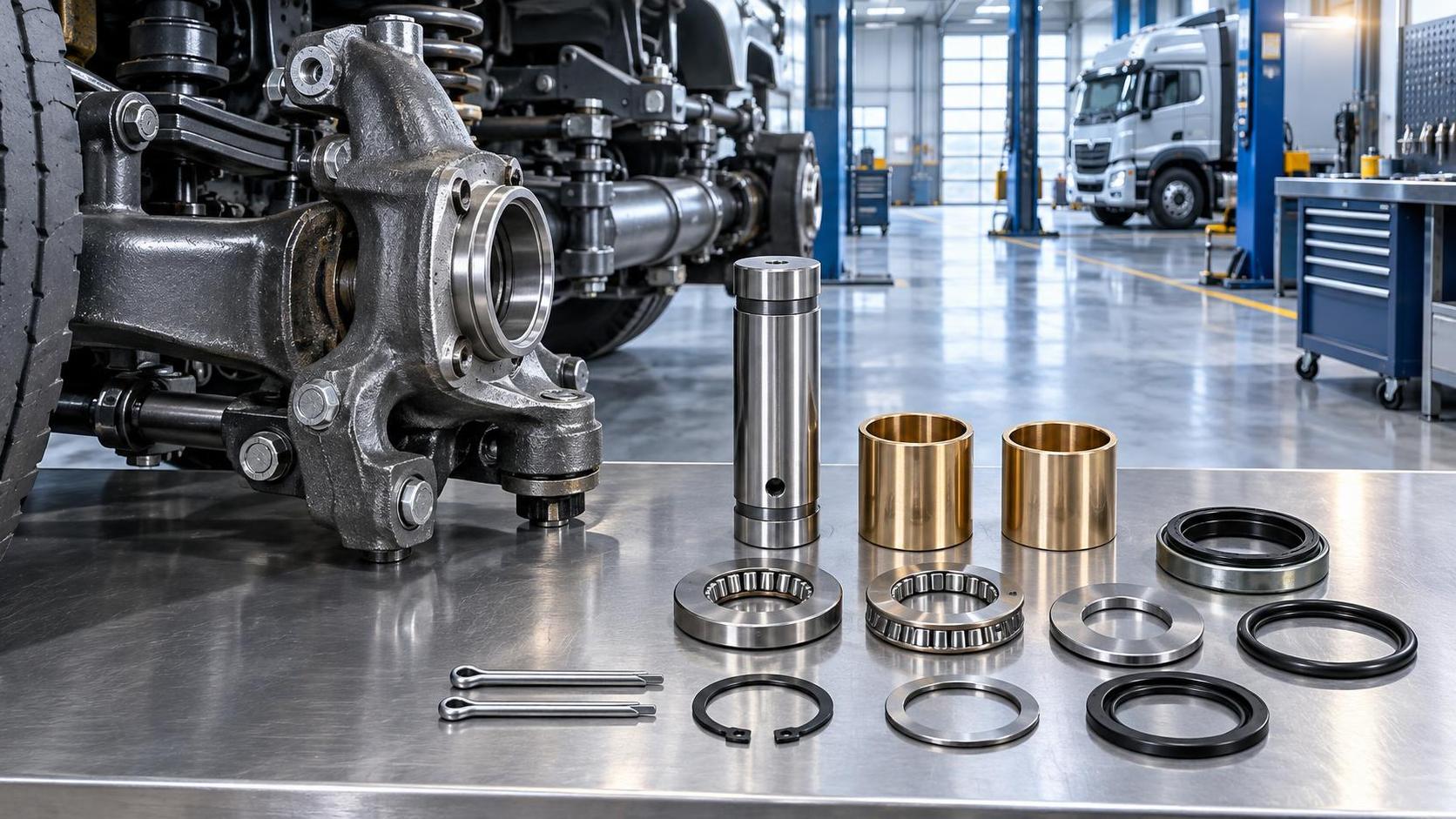 Como selecionar kits de reparo do pino-mestre por modelo de eixo e padrão de desgaste da direção