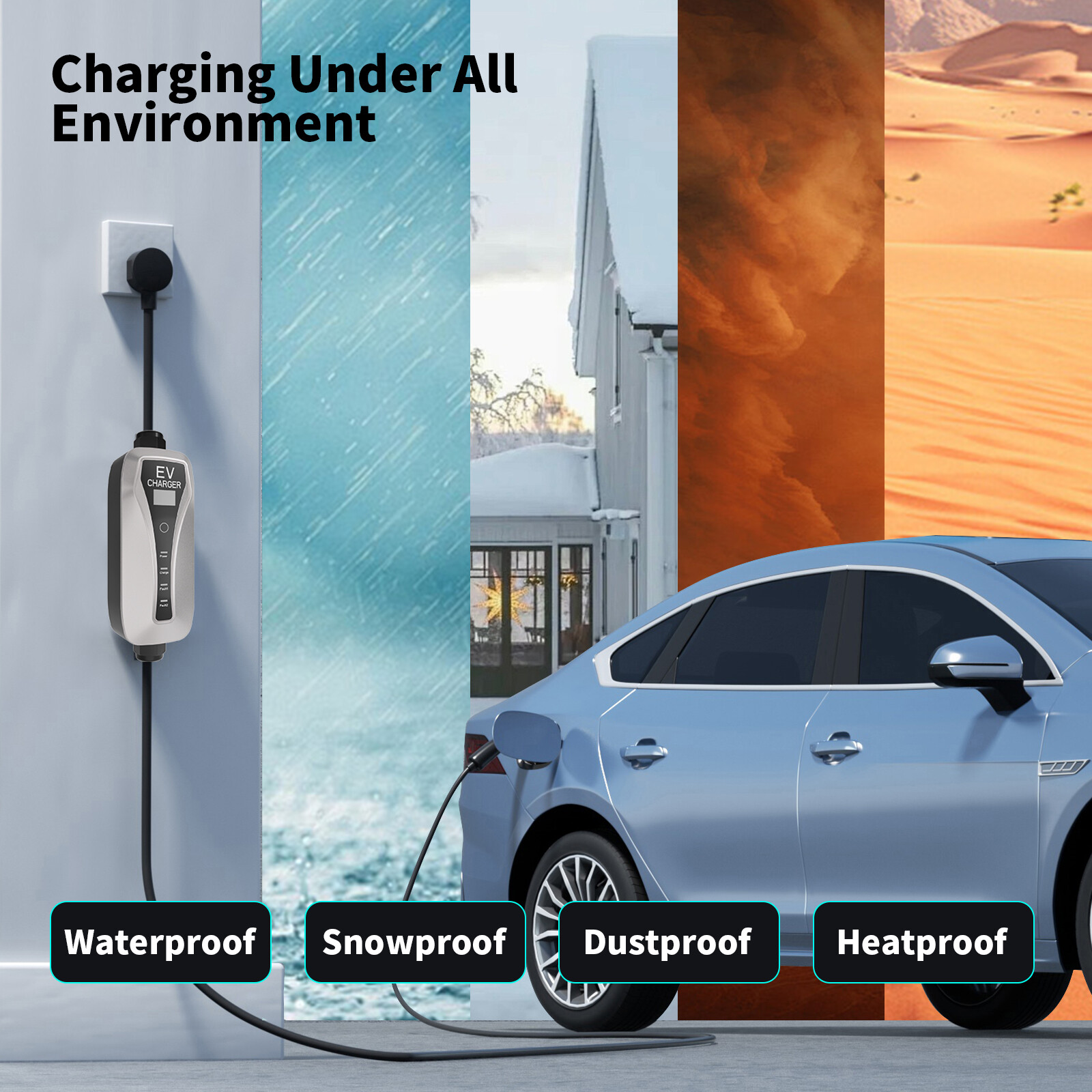 شاحن محمول للسيارات الكهربائية Type 2 بقدرة 22kw ثلاثي الطور